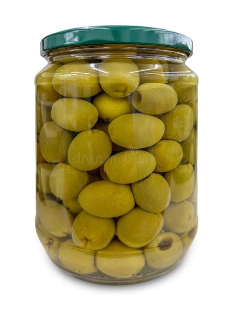 Pitted Green Olives in Brine in Glass Jar Stock Image - Image of natural, fresh: 302073955