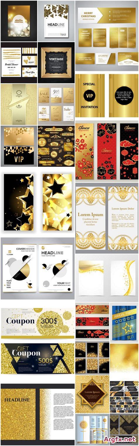 Different Golden Template Design #2 - 25 Vector » Free Download Vector ...