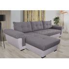 Grey and White fabric corner sofa - SofaFox