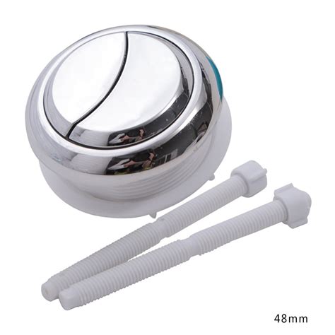 2pcs Universal Round Dual Type Push Toilet Flush Button WC Flush Switch ABS Stainless Steel ...