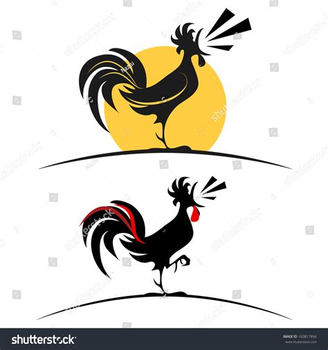 Rooster On White Background Vector Illustration Stock Vector (Royalty ...