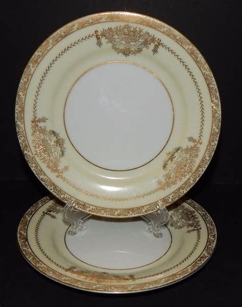 Noritake China BUTTER PLATES Bancroft 5481 Gold Trim RAISED FLORAL ...