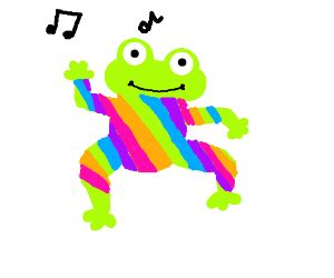 rainbow dancing frog - Drawception