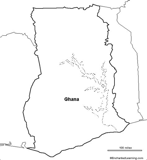 Outline Map: Ghana - EnchantedLearning.com