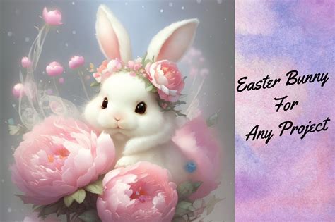 Easter Bunny with Flowers Graphic by YnovaArt · Creative Fabrica