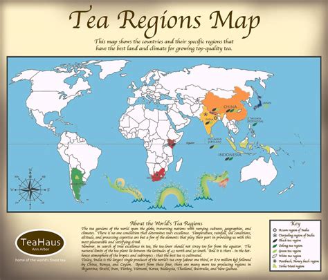 A simple, yet informative map of the world's tea growing regions. (Provided by my local tea ...