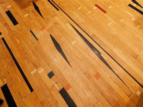 Reclaimed basketball court flooring. Loaded with character. -From an ...