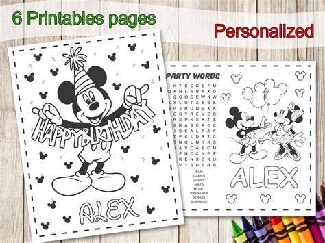 Mickey Mouse Coloring Pages Party Favors Mickey Mouse | Etsy