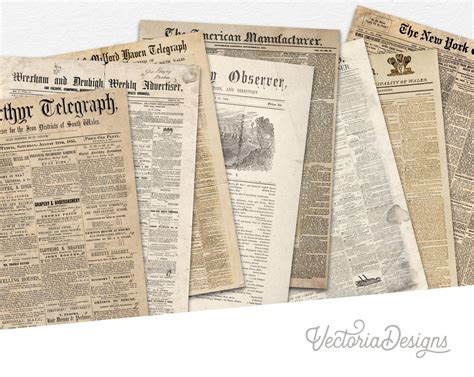 Newspaper Vintage Newspaper Paper Pack Printable Grunge - Etsy