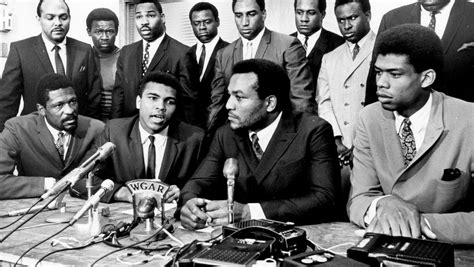 Bill Russell, Muhammad Ali, Jim Brown and Kareem Abdul-Jabbar take part ...