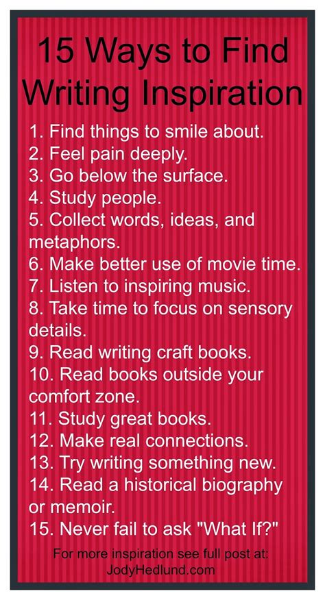 Author, Jody Hedlund: 15 Ways to Find Writing Inspiration in 2015