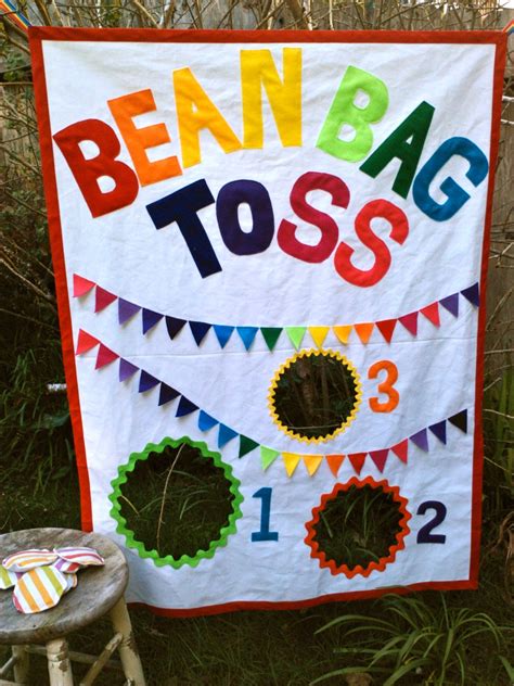 Bean Bag Toss Party Game with Bean Bags Rainbow by BooBahBlue