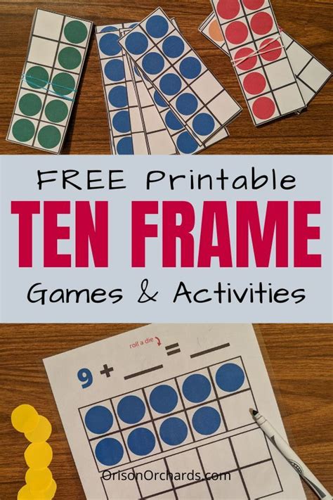 Free Printable Ten Frame & Games | Orison Orchards | Ten frame ...