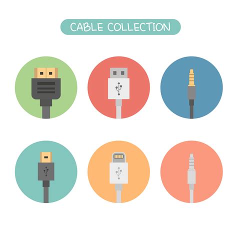 Set of Cable Collection Icon 1216137 Vector Art at Vecteezy