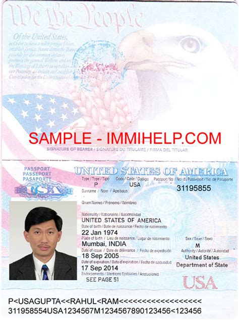 Sample american passport - USA passport, United States passport - Immihelp