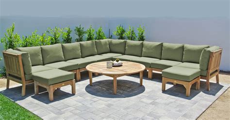 Teak Outdoor Sectional Sofa | Teak Deep Seating | Sunbrella Cushion – Willow Creek Designs