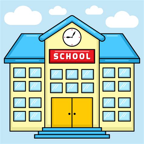 Vector of colorful School Building with cartoon style. Back to school. 5104860 Vector Art at ...