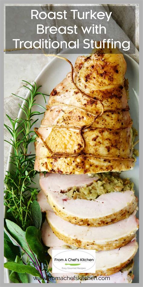 Roast Turkey Breast Recipe with Traditional Stuffing