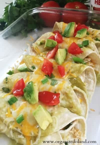 Chili Verde Enchiladas - Organized Island