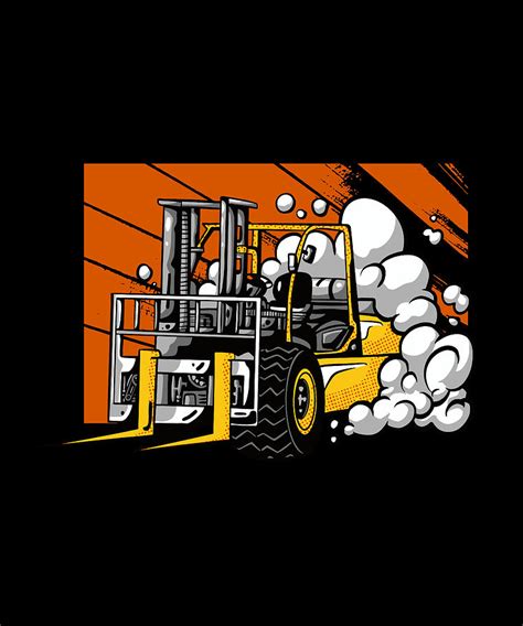 Forklift truck racing cool forklift gift Digital Art by Norman W