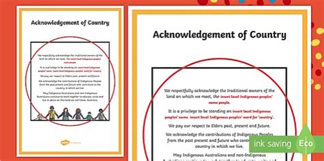 Acknowledgement of Country | Examples for Schools | Twinkl