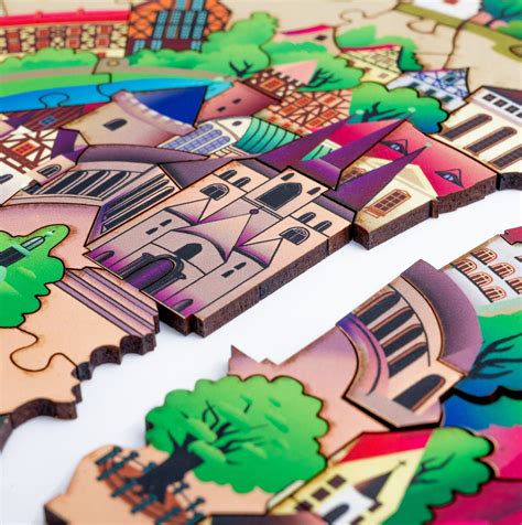 Wooden Puzzle City Whimsy Puzzle | Etsy