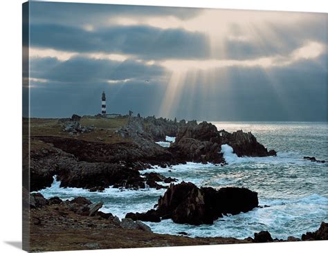 Lighthouse on an island, Creac'h Lighthouse, Ushant Island, Finistere, Brittany, France Wall Art ...