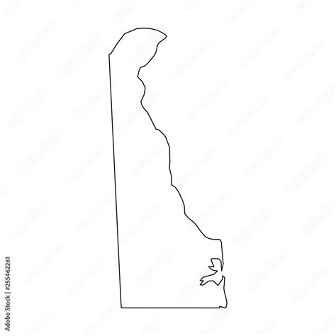 Delaware, state of USA - solid black outline map of country area. Simple flat vector ...