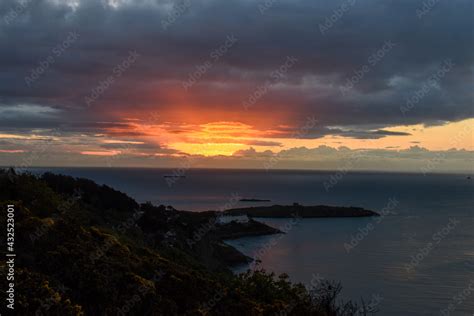 Dawn Sunrise over from Killiney hill in Dublin Ireland. Walking from ...