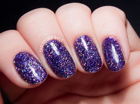 How To: Party Like a Rockstar (In Purple Glitter Gels) | Chalkboard Nails | Nail Art Blog