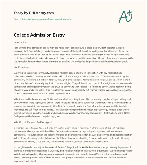 College Admission Essay - PHDessay.com