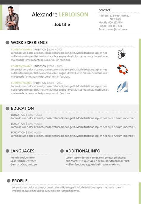 Free Resume Templates For Libreoffice