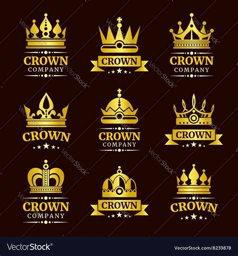 Luxury crown logo and crown monogram set. Gold crowns with text vector. Download a Free Preview ...