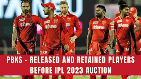 IPL 2023: Punjab Kings (PBKS) - Released and Retained Players - CricIndeed