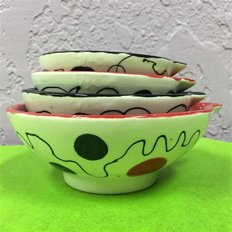 Patterned Bowl Set, Colorful, Paint it yourself, Kitchen, Decor, Collection, Dish, Platter ...