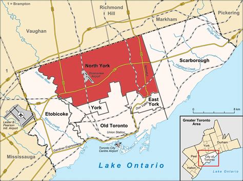 North York Toronto map - Map of North York Toronto (Canada)