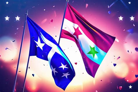 Premium AI Image | two flags with stars and a star on them