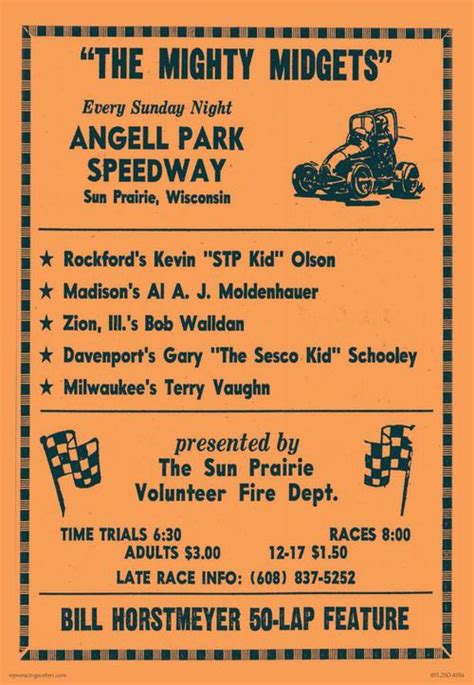 Angell Park Speedway 1975 Race Poster Midgets | CrashDaddy Racing DecalsCrashDaddy Racing Decals