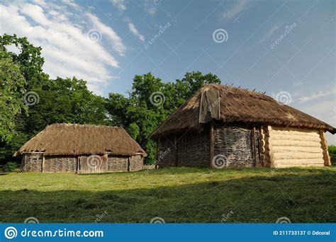 Old Village with Wooden Houses Stock Image - Image of ancient, barn: 211733137