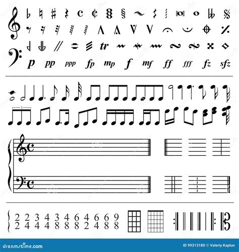 Music Notes and Symbols - Illustration Stock Illustration - Illustration of collection, clef ...