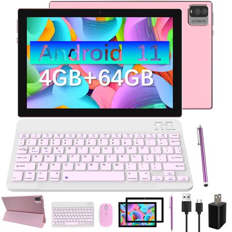 2 in 1 Tablet, 10 inch Android 11 Tablet with Keyboard 4GB+64GB+512GB ...