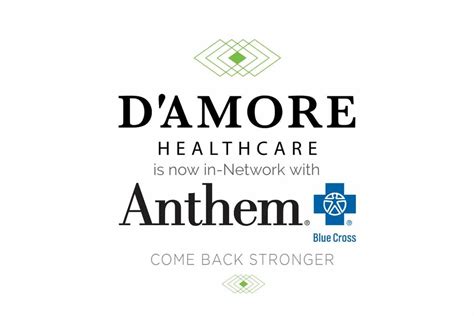 We Now Accept Anthem Blue Cross Insurance | D'Amore