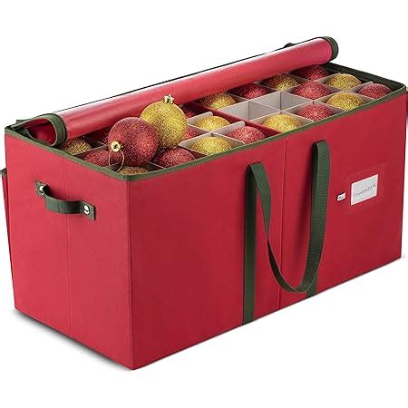 Amazon.com: Honey-Can-Do Ornament Storage Box with Dividers, Red/Green : Home & Kitchen