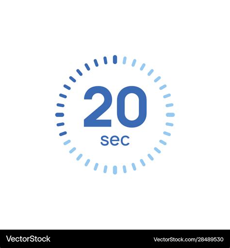 20 second timer clock 20 sec stopwatch icon Vector Image