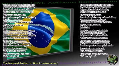 Brazil National Anthem "Hino Nacional Brasileiro" INSTRUMENTAL with lyrics - YouTube