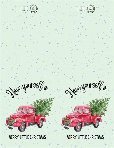 Download Your Free Set of Red Truck Christmas Cards