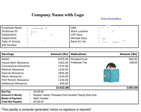 Salary slip sample format india - klothemes