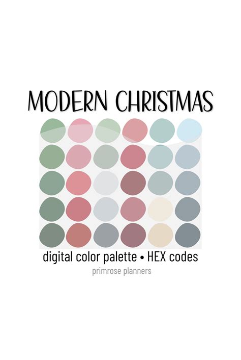 Modern Christmas Digital Color Palette Color Chart - Etsy