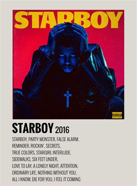 starboy album poster | Music poster ideas, Minimalist music, Music ...