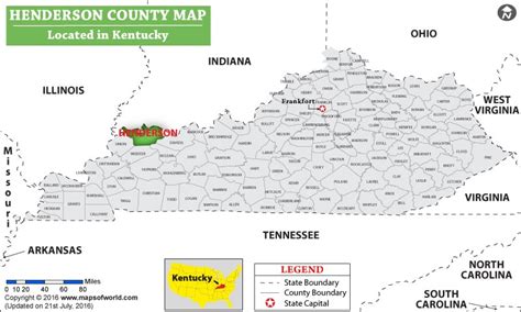 Henderson County Map, Kentucky